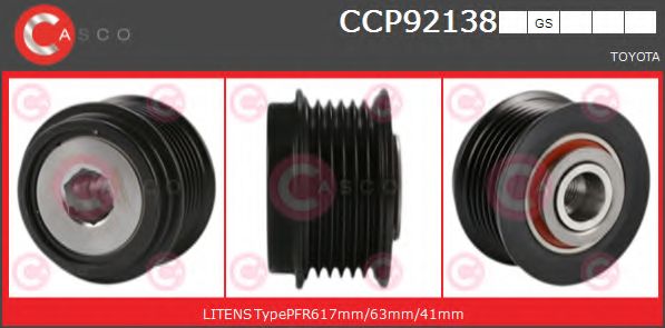 Ременный шкив, генератор CASCO CCP92138GS