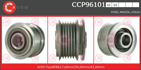 Ременный шкив, генератор CASCO CCP96101AS