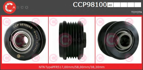 Ременный шкив, генератор CASCO CCP98100AS