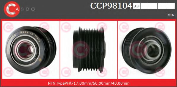 Ременный шкив, генератор CASCO CCP98104AS