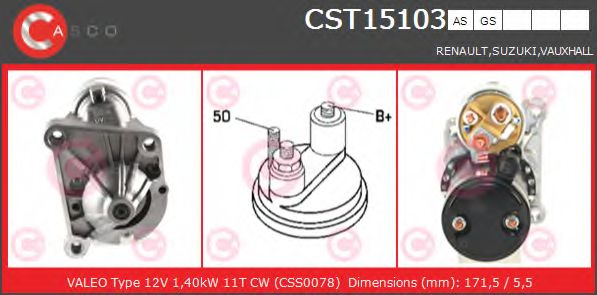 Стартер CASCO CST15103AS