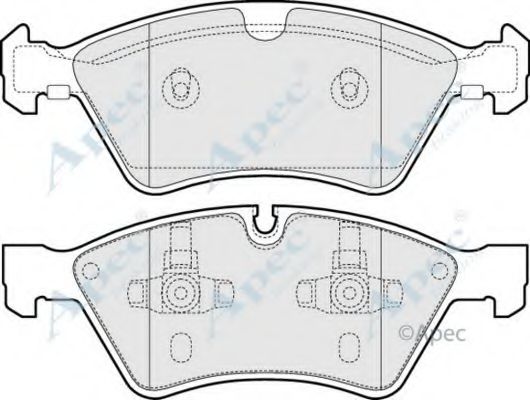 Комплект тормозных колодок, дисковый тормоз APEC braking PAD1441