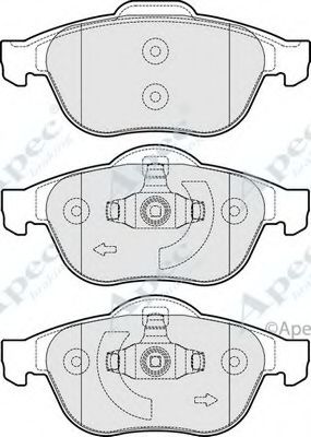 Комплект тормозных колодок, дисковый тормоз APEC braking PAD1715