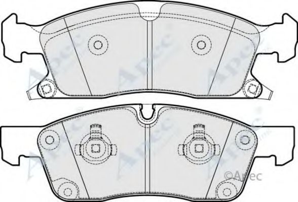 Комплект тормозных колодок, дисковый тормоз APEC braking PAD1770