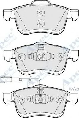 Комплект тормозных колодок, дисковый тормоз APEC braking PAD1793