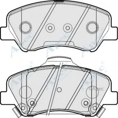 Комплект тормозных колодок, дисковый тормоз APEC braking PAD1883