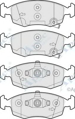 Комплект тормозных колодок, дисковый тормоз APEC braking PAD1933