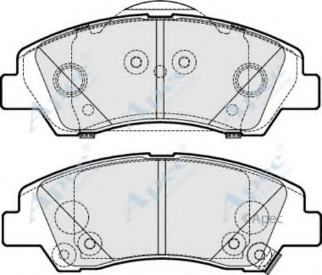 Комплект тормозных колодок, дисковый тормоз APEC braking PAD2012