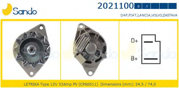 Генератор SANDO 2021100.0