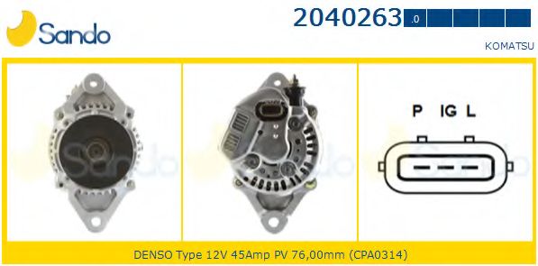 Генератор SANDO 2040263.0