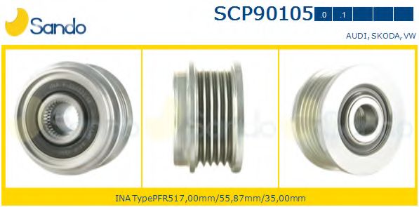 Ременный шкив, генератор SANDO SCP90105.0