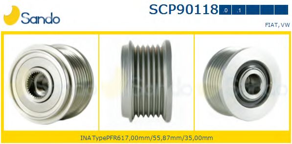 Ременный шкив, генератор SANDO SCP90118.0