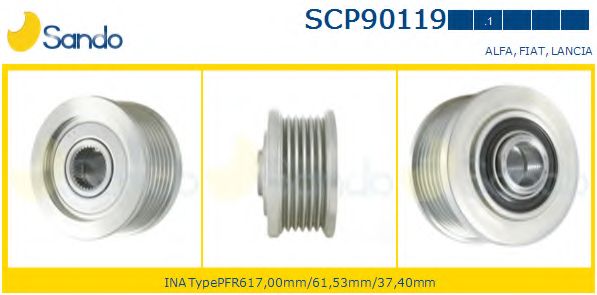 Ременный шкив, генератор SANDO SCP90119.1
