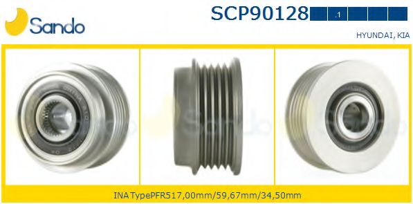 Ременный шкив, генератор SANDO SCP90128.1