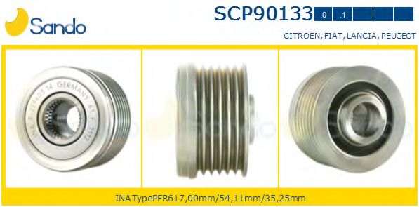 Ременный шкив, генератор SANDO SCP90133.0