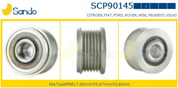 Ременный шкив, генератор SANDO SCP90145.1