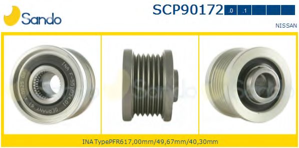 Ременный шкив, генератор SANDO SCP90172.0