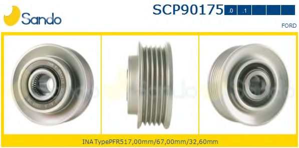 Ременный шкив, генератор SANDO SCP90175.0
