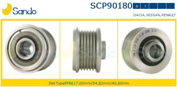 Ременный шкив, генератор SANDO SCP90180.0