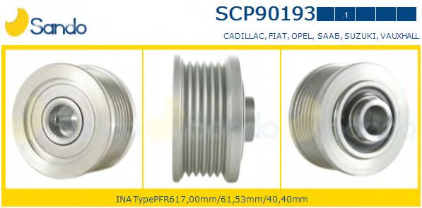 Ременный шкив, генератор SANDO SCP90193.1