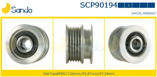 Ременный шкив, генератор SANDO SCP90194.1