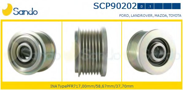 Ременный шкив, генератор SANDO SCP90202.1