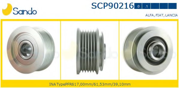 Ременный шкив, генератор SANDO SCP90216.1