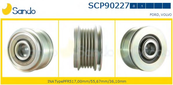 Ременный шкив, генератор SANDO SCP90227.1