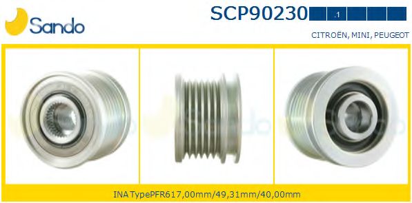 Ременный шкив, генератор SANDO SCP90230.1
