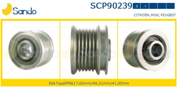 Ременный шкив, генератор SANDO SCP90239.0