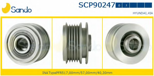 Ременный шкив, генератор SANDO SCP90247.0