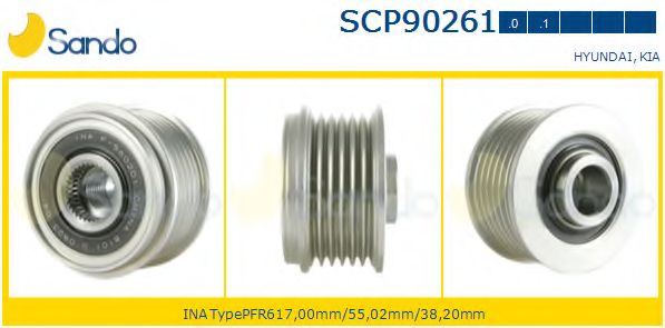 Ременный шкив, генератор SANDO SCP90261.0