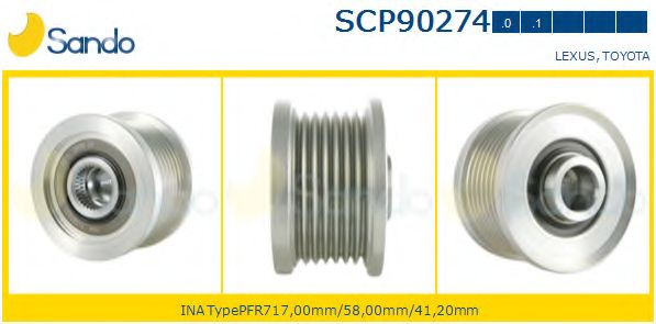 Ременный шкив, генератор SANDO SCP90274.0