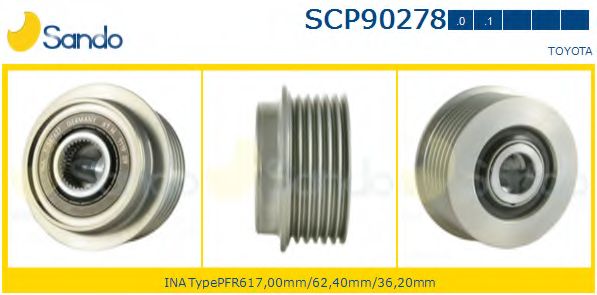 Ременный шкив, генератор SANDO SCP90278.0