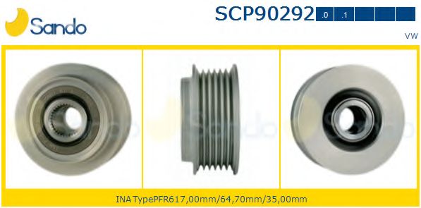 Ременный шкив, генератор SANDO SCP90292.0