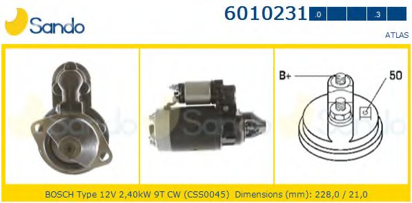 Стартер SANDO 6010231