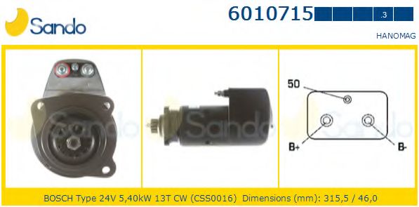 Стартер SANDO 6010715.3