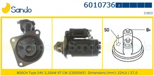 Стартер SANDO 6010736.0