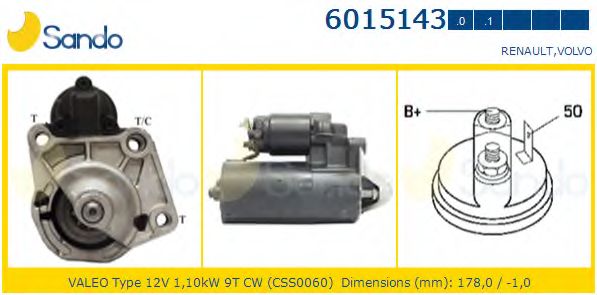 Стартер SANDO 6015143.0