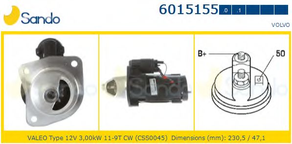 Стартер SANDO 6015155.1