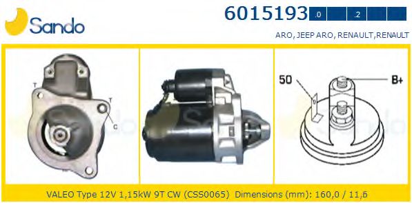Стартер SANDO 6015193.0