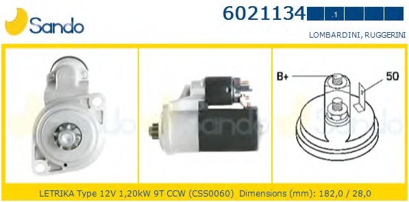 Стартер SANDO 6021134.1
