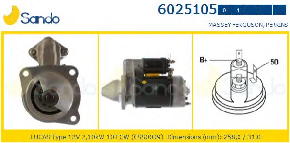 Стартер LUCAS ELECTRICAL 26375
