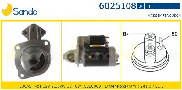 Стартер LUCAS ELECTRICAL 26413