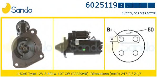 Стартер SANDO 6025119.0