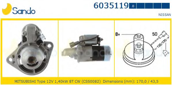 Стартер SANDO 6035119.0