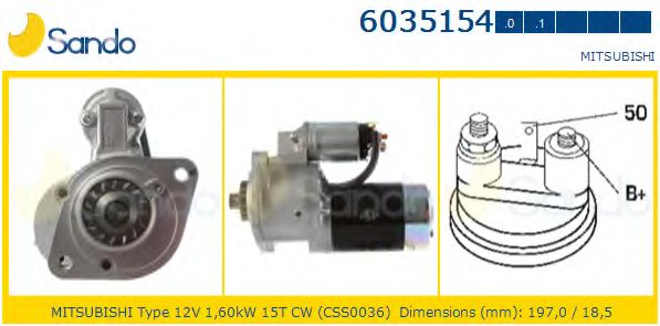 Стартер SANDO 6035154.1