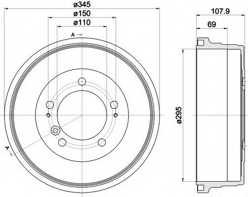 Тормозной барабан HELLA PAGID 8DT 355 302-551
