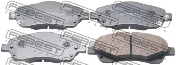 Комплект тормозных колодок, дисковый тормоз FEBEST 0101-AZT250F