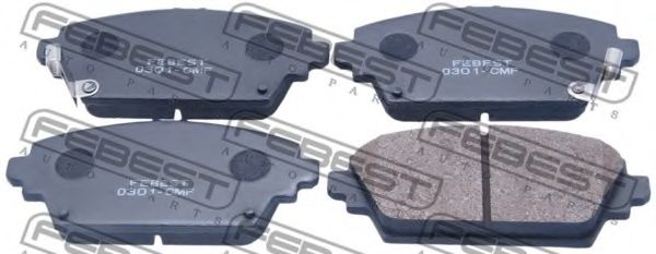 Комплект тормозных колодок, дисковый тормоз FEBEST 0301-CMF
